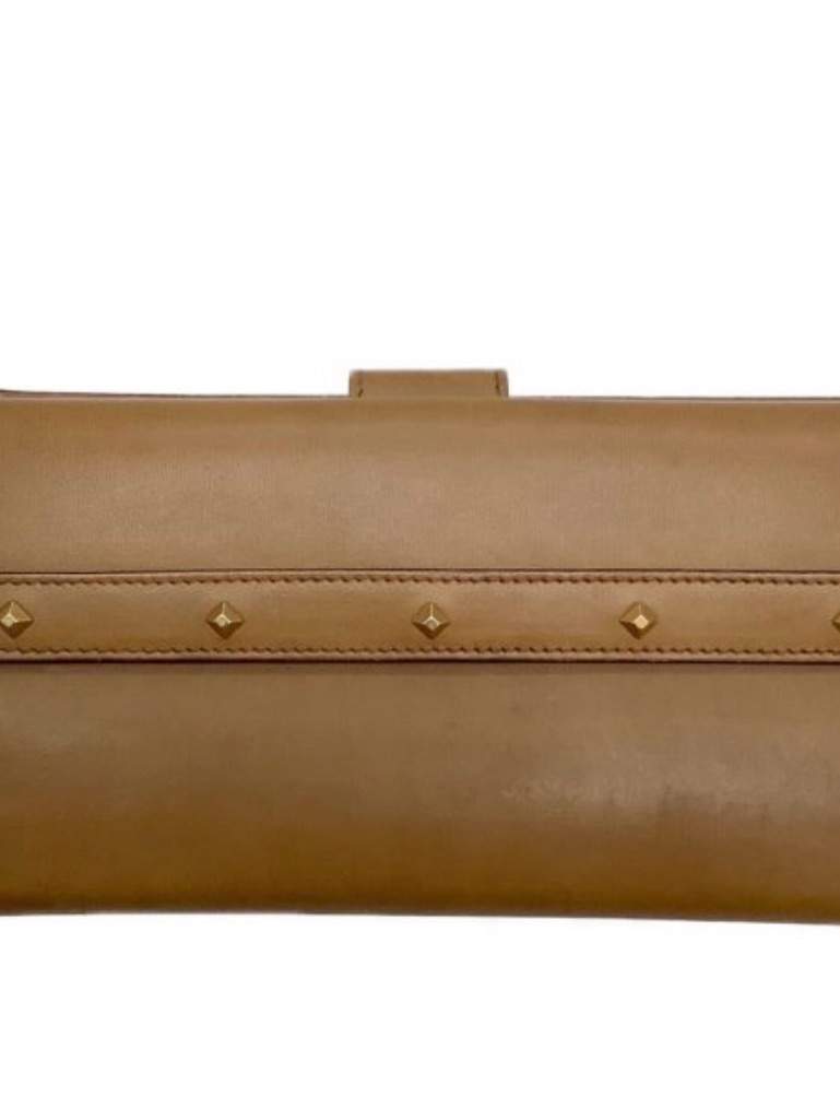 Gucci Tan Leather Passport Or Card Holder With Debossed Logo